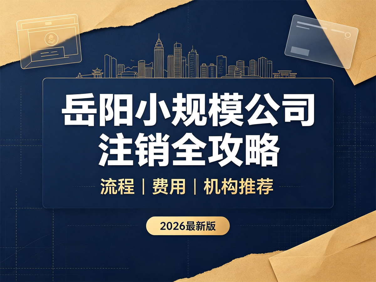 岳阳小规模公司注销全攻略｜流程 / 费用 / 机构推荐一文看懂，避坑不花冤枉钱