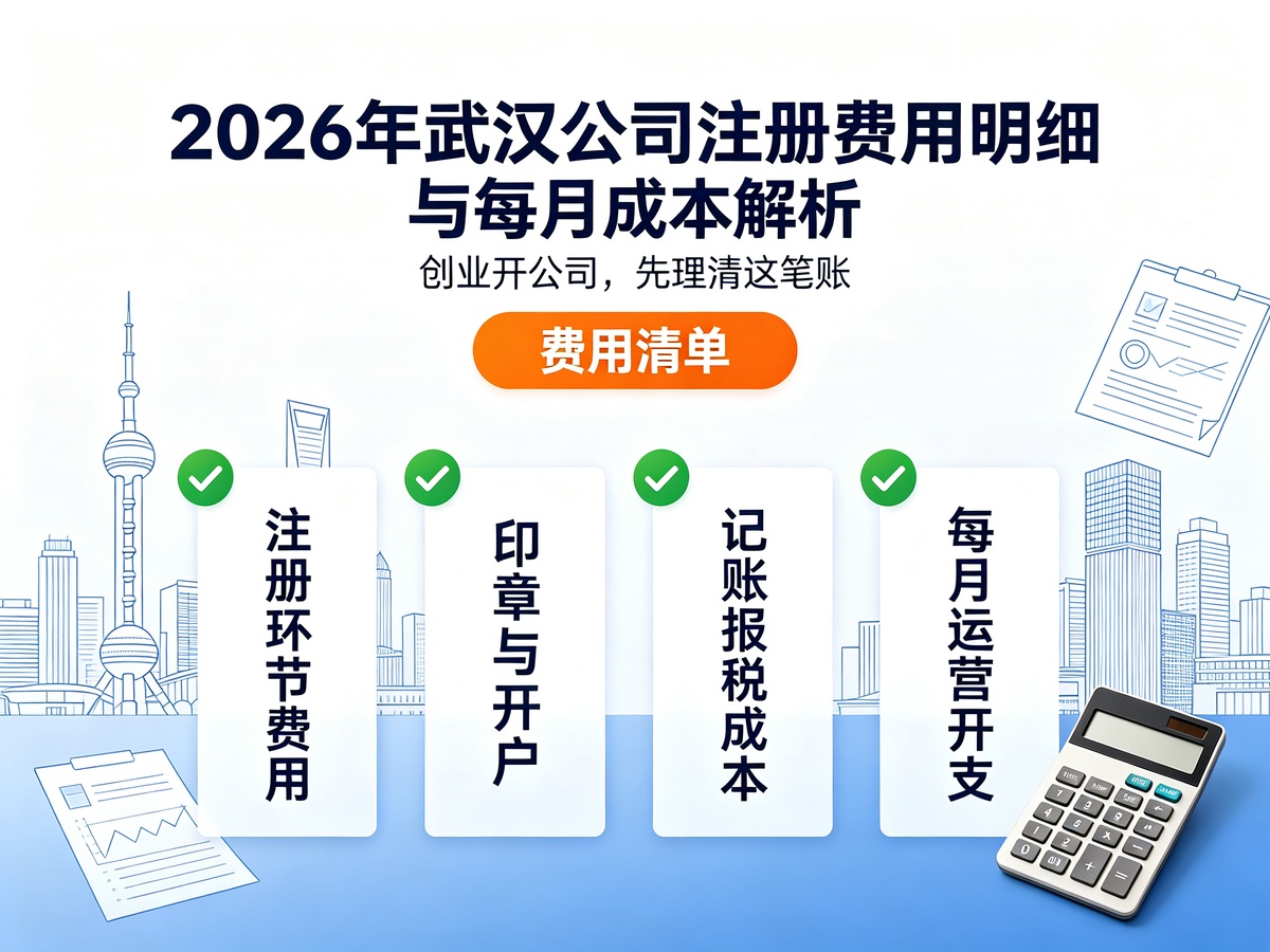 2026年武汉公司注册费用明细与每月成本解析